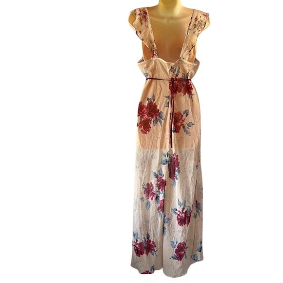 Flora by Flora Nikrooz Size M Floral Print Crinkle Chiffon Long Nightgown - Picture 4 of 10